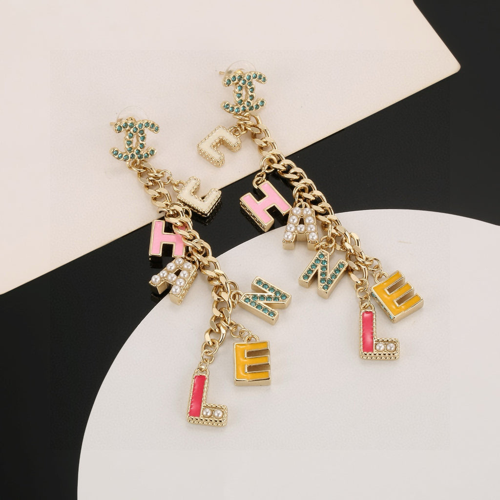 Chanel Enamel Letter Earrings - album image 8