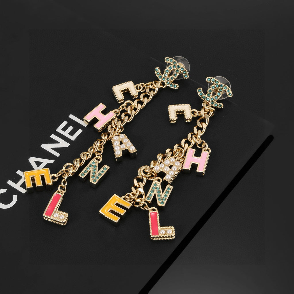 Chanel Enamel Letter Earrings - album image 5