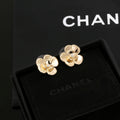 Chanel Interlocking C Camellia Resin Gold-Tone Stud Earrings - album image 1