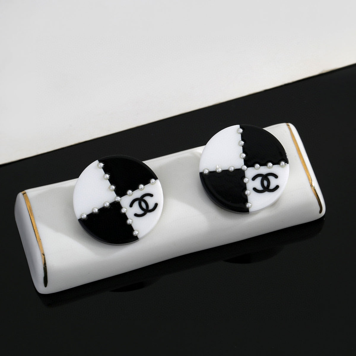 Chanel Resin Stud Earrings - album image 6