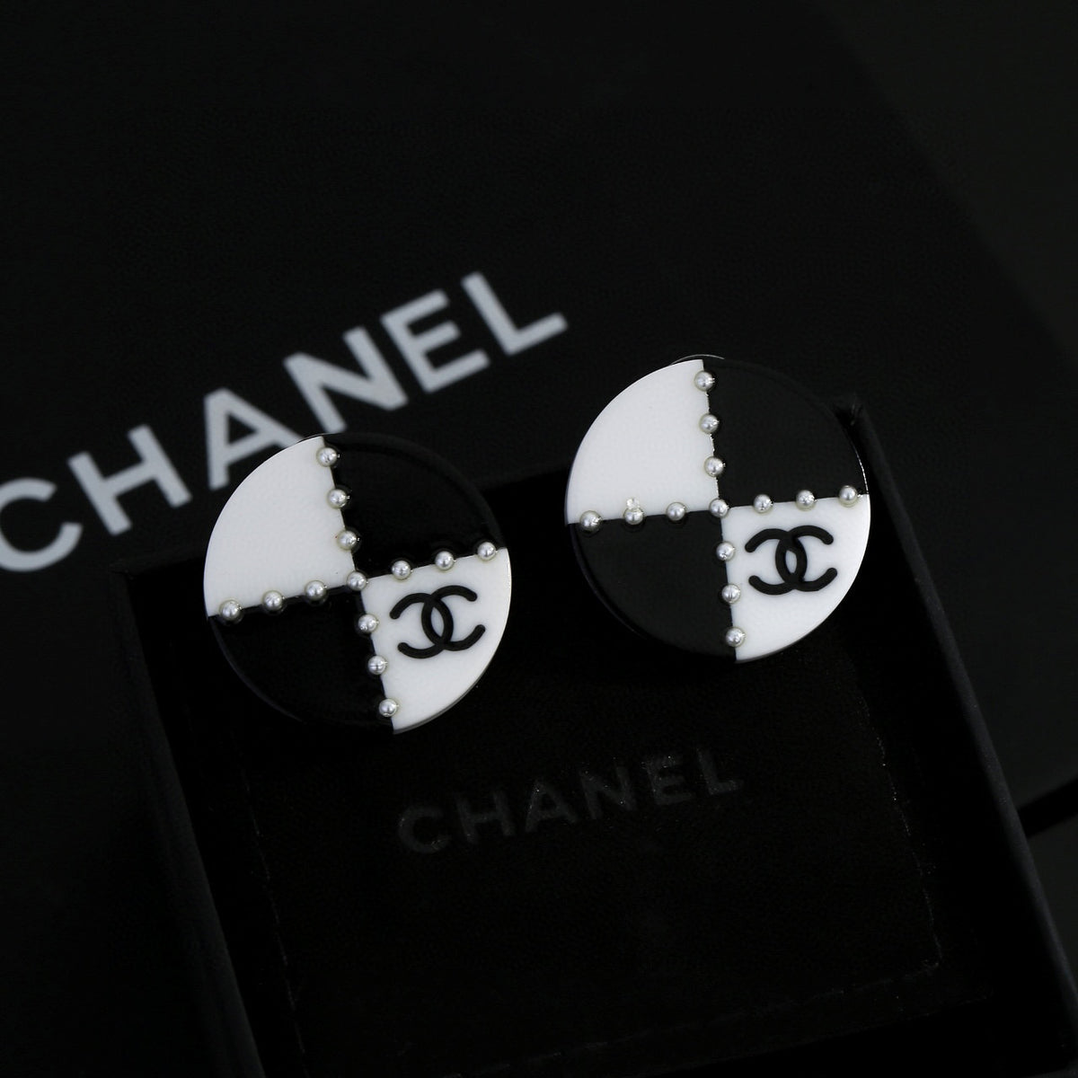 Chanel Resin Stud Earrings - album image 3