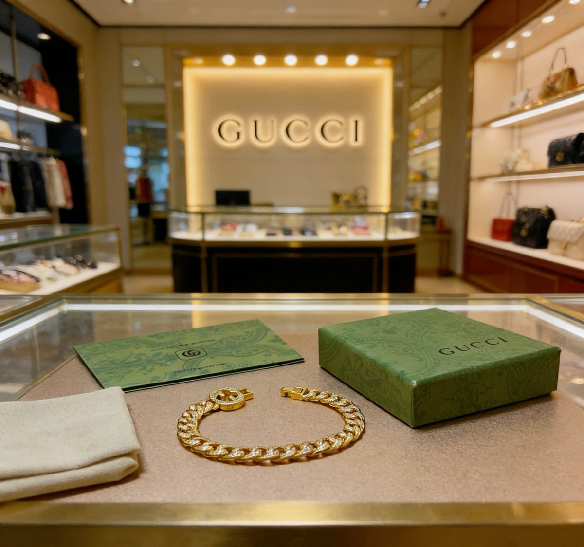 Gucci Gold-Tone Cuban Link Bracelet - album image 2