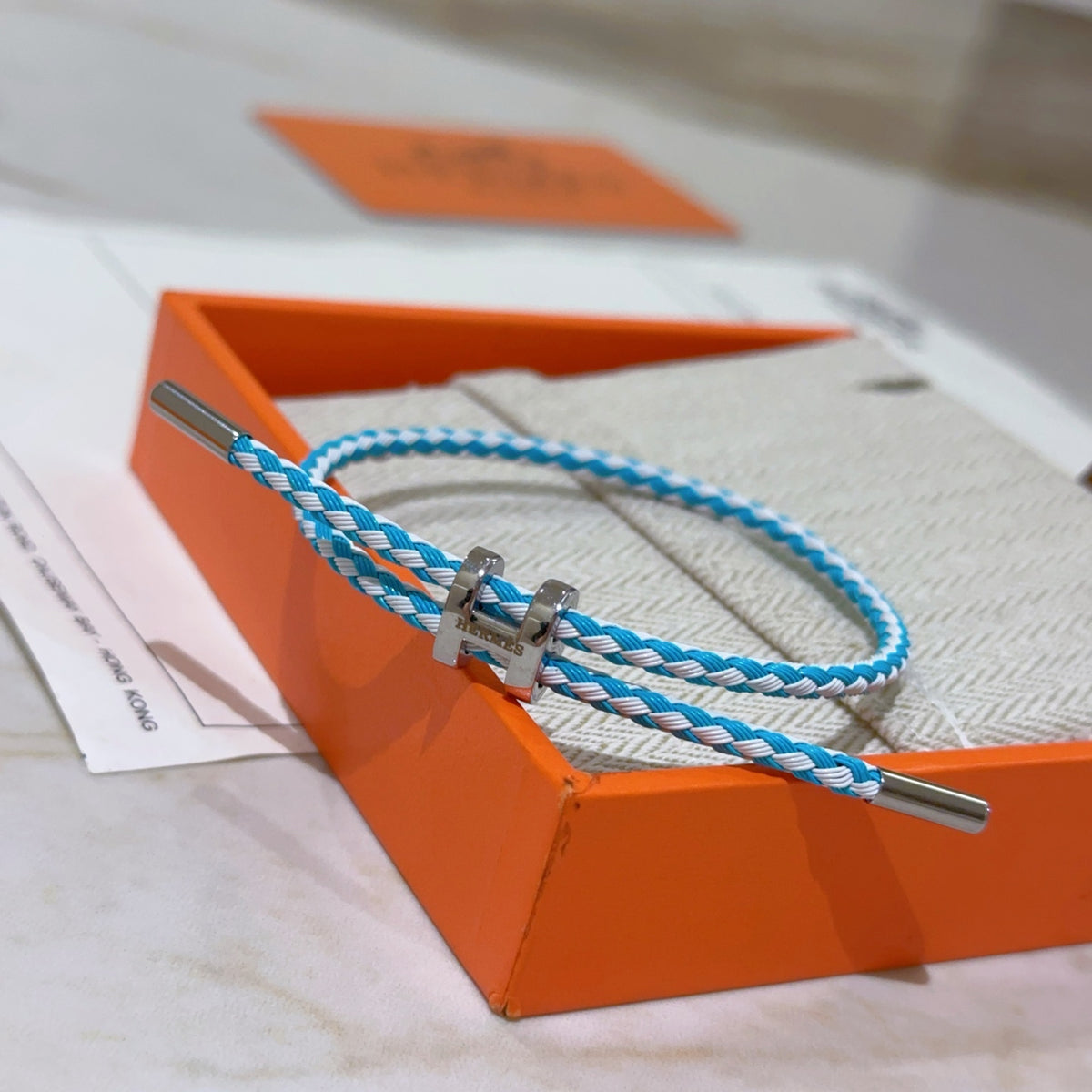 Hermès Turquoise Braided Bracelet - album image 2