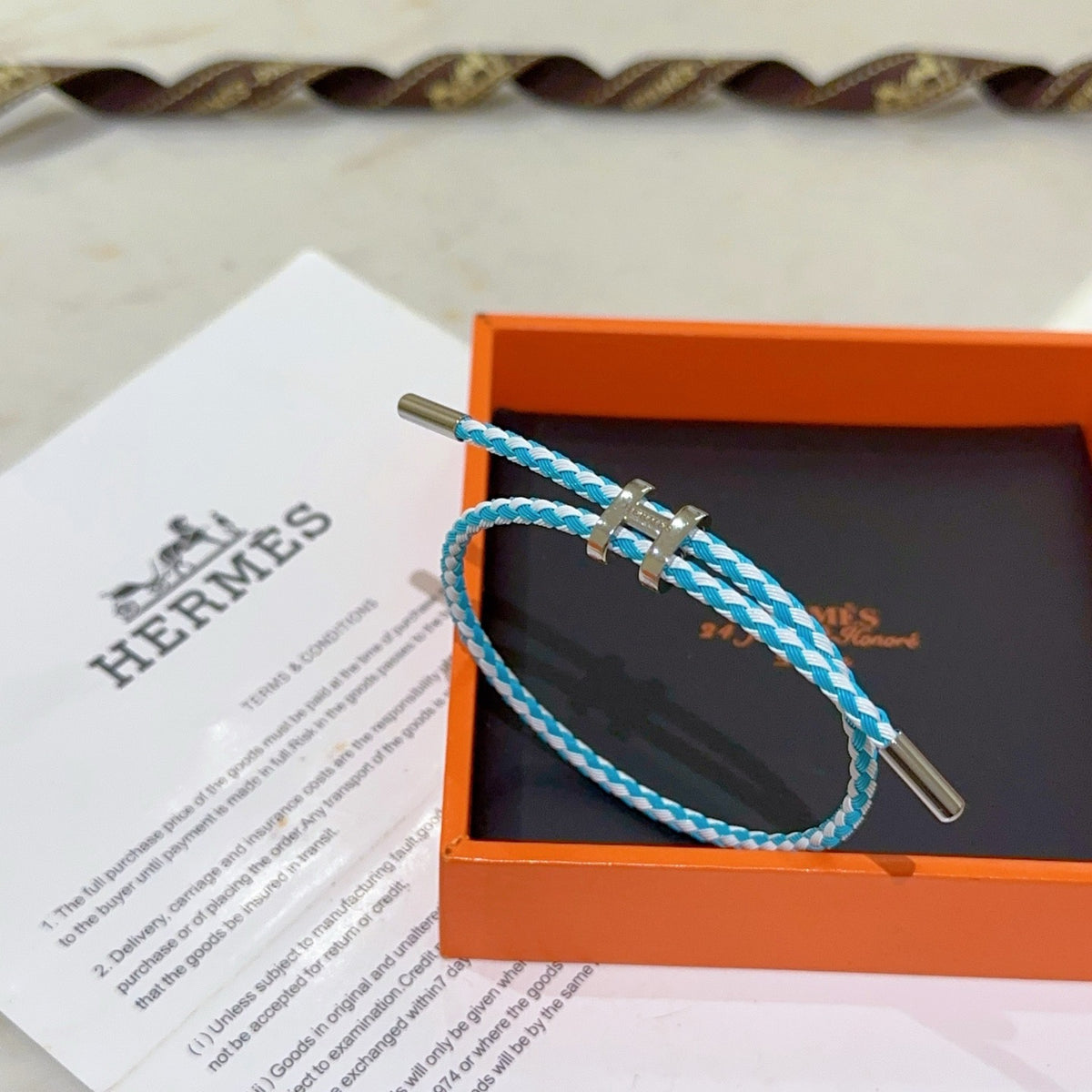 Hermès Turquoise Braided Bracelet - album image 1
