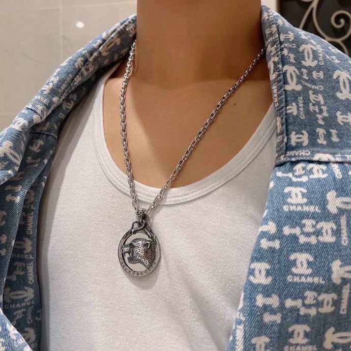Gucci Anger Forest Interlocking G Antiqued Chain Necklace - album image 8