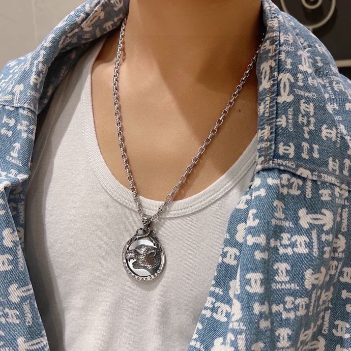 Gucci Anger Forest Interlocking G Antiqued Chain Necklace - album image 3