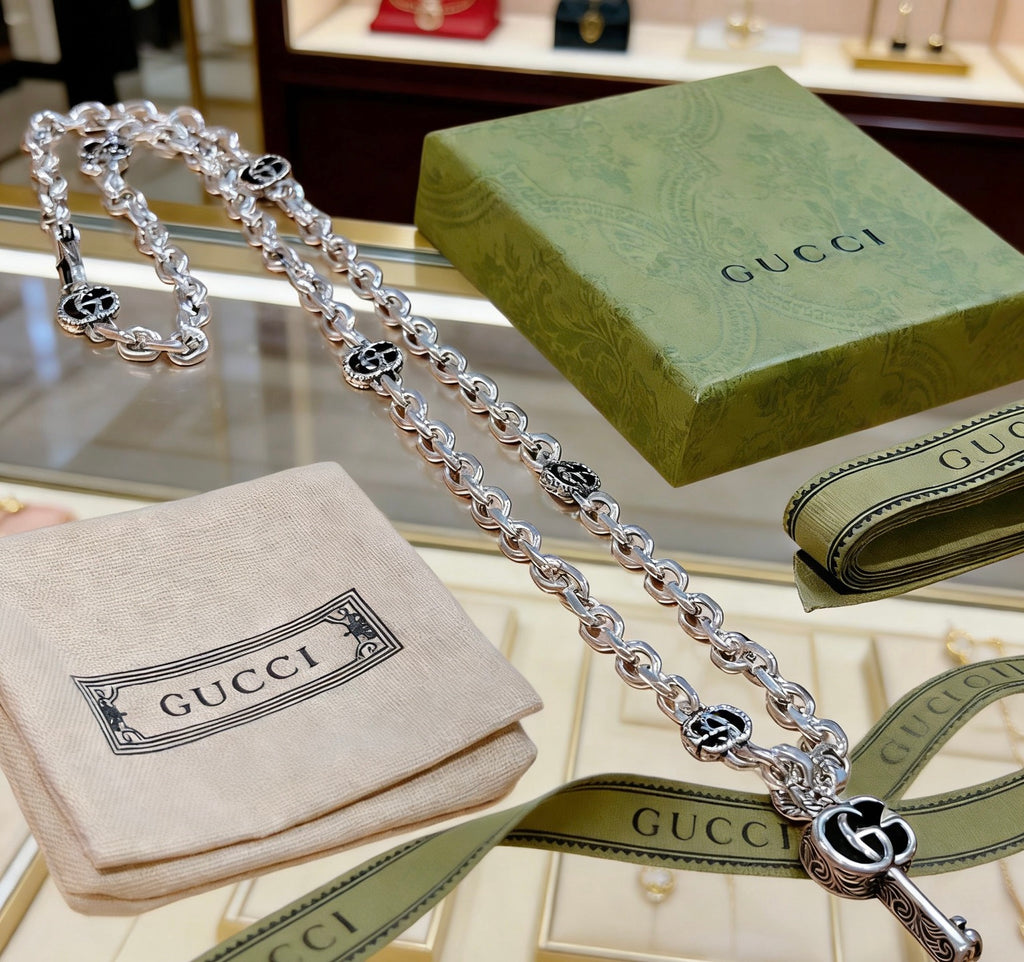 Gucci Anger Forest Interlocking G Key Antiqued Chain Necklace - album image 6