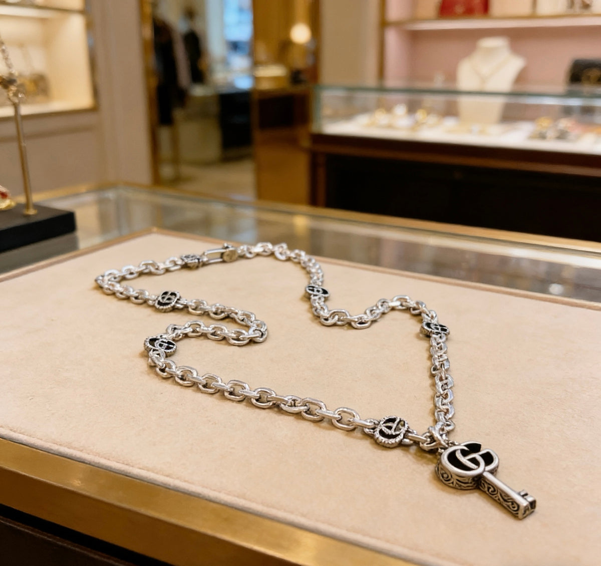 Gucci Anger Forest Interlocking G Key Antiqued Chain Necklace - album image 8