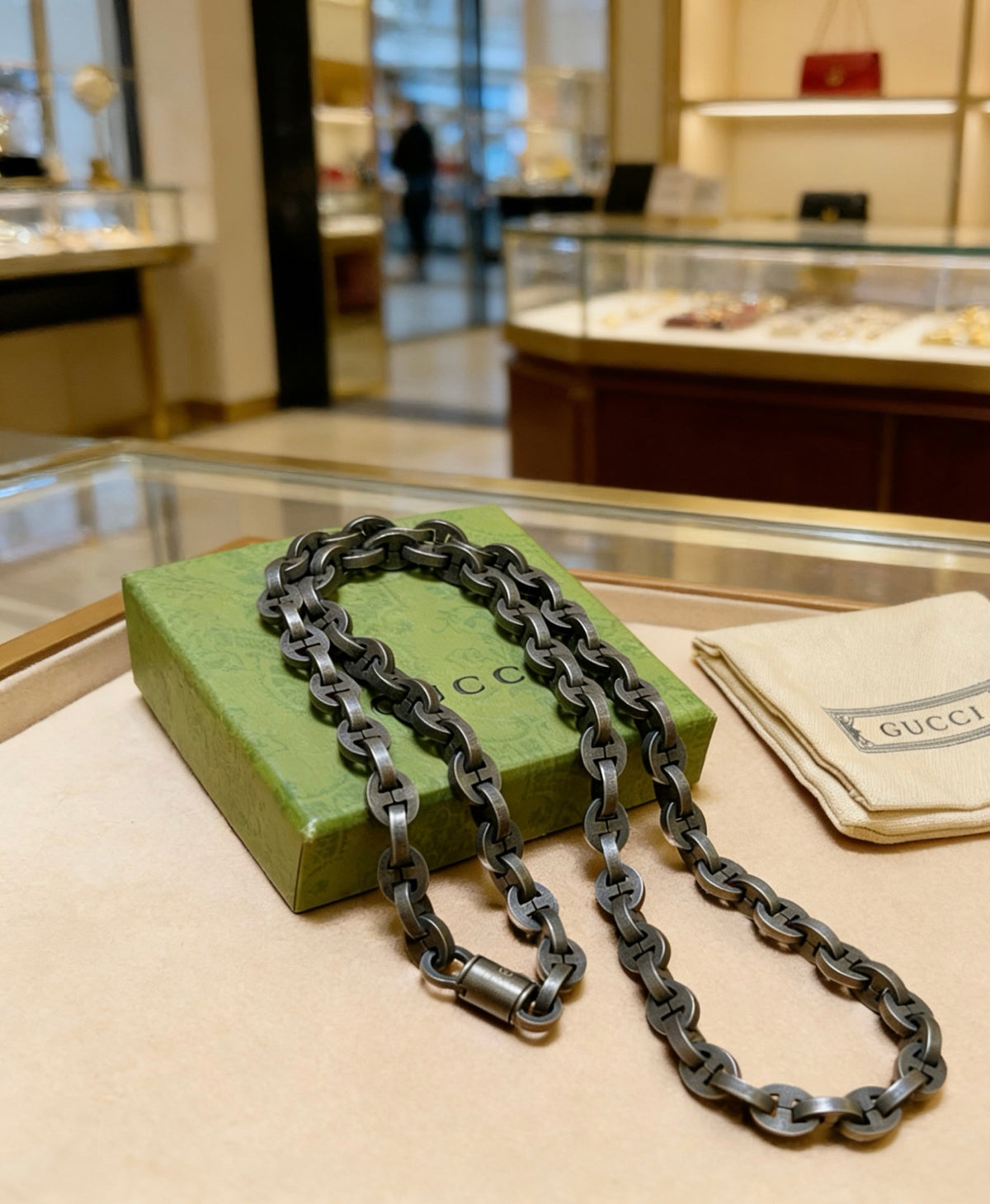 Gucci Anger Forest Interlocking G Antiqued Chain Necklace - album image 7