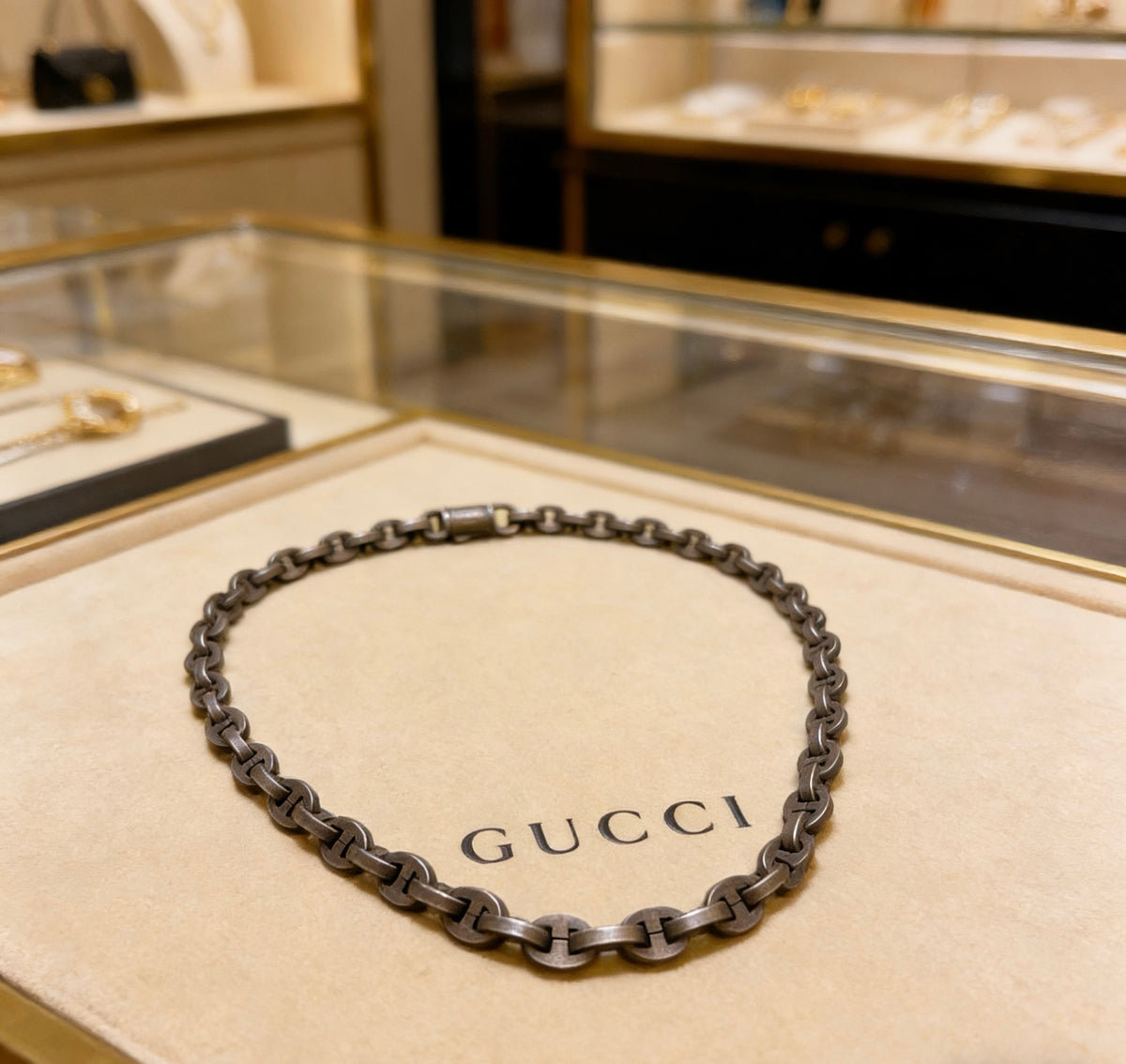 Gucci Anger Forest Interlocking G Antiqued Chain Necklace - album image 5