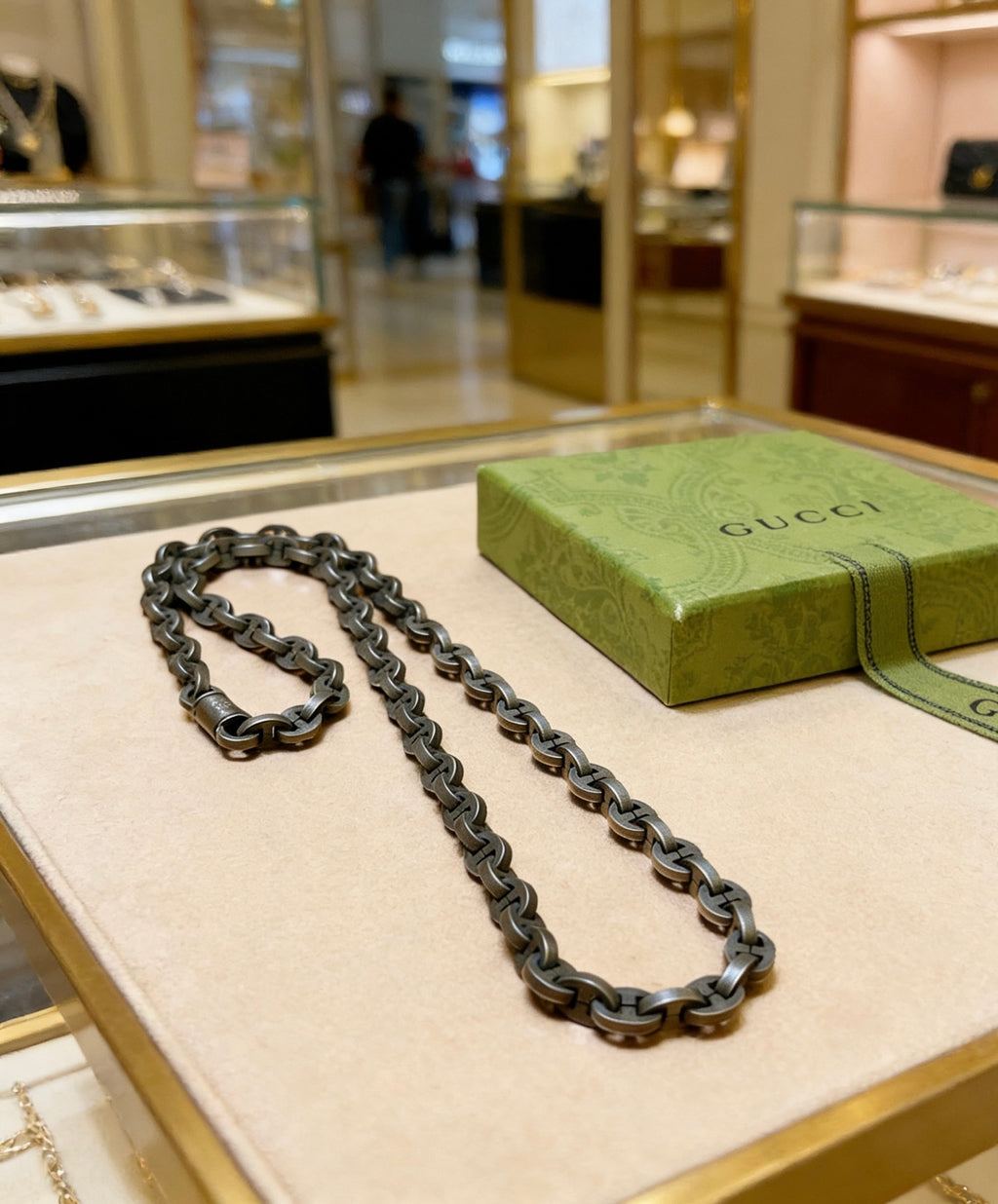 Gucci Anger Forest Interlocking G Antiqued Chain Necklace - album image 1
