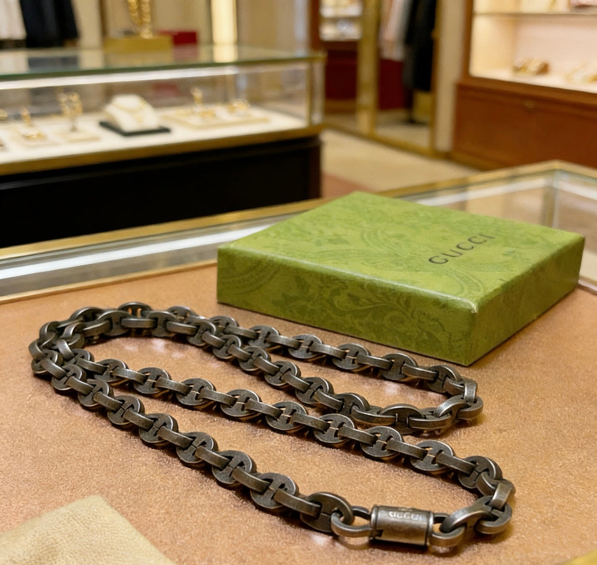 Gucci Anger Forest Interlocking G Antiqued Chain Necklace - album image 2