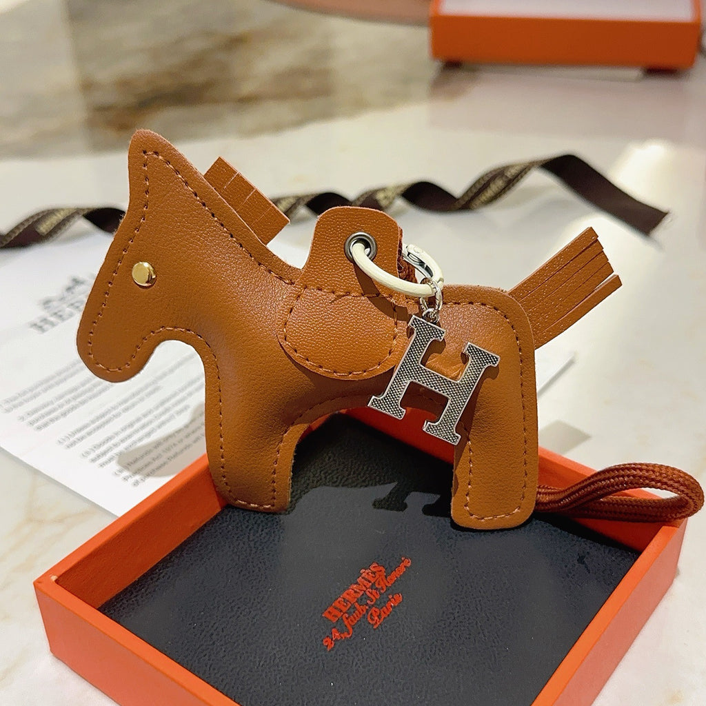 Hermès Tan Leather Horse Bag Charm - album image 4