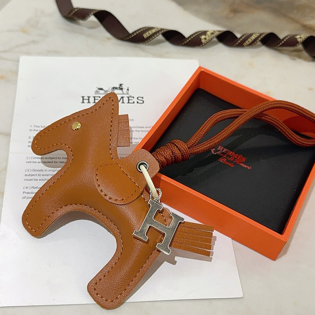 Hermès Tan Leather Horse Bag Charm - album image 5