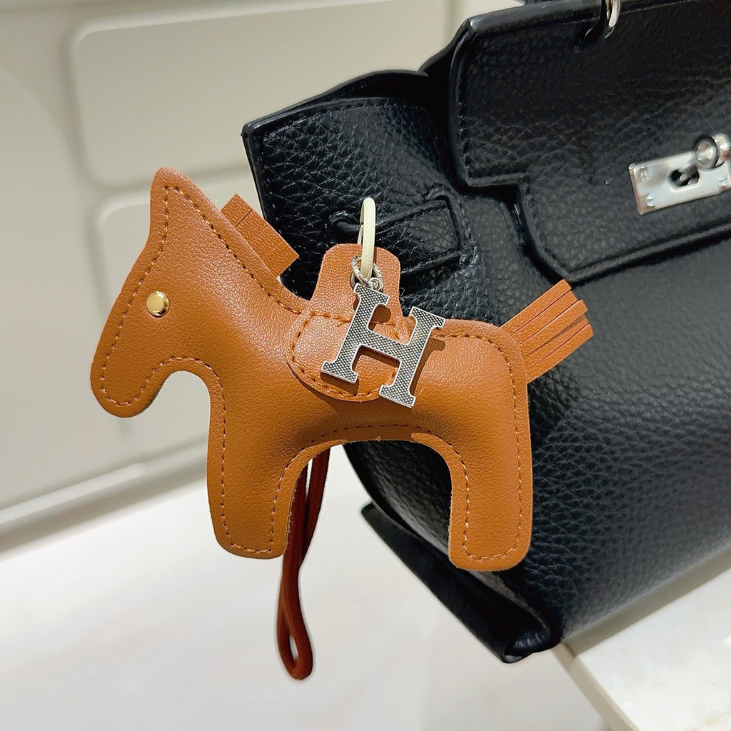 Hermès Tan Leather Horse Bag Charm - album image 2