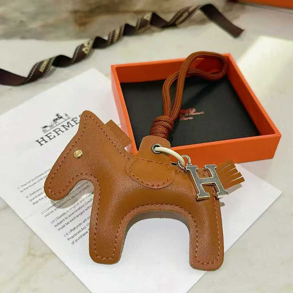 Hermès Tan Leather Horse Bag Charm - album image 6