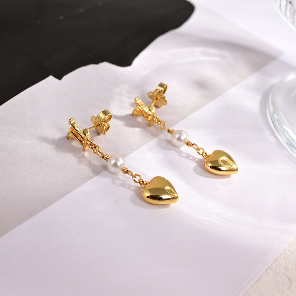 Louis Vuitton Gold-Tone LV and Flower Stud Earrings - album image 6