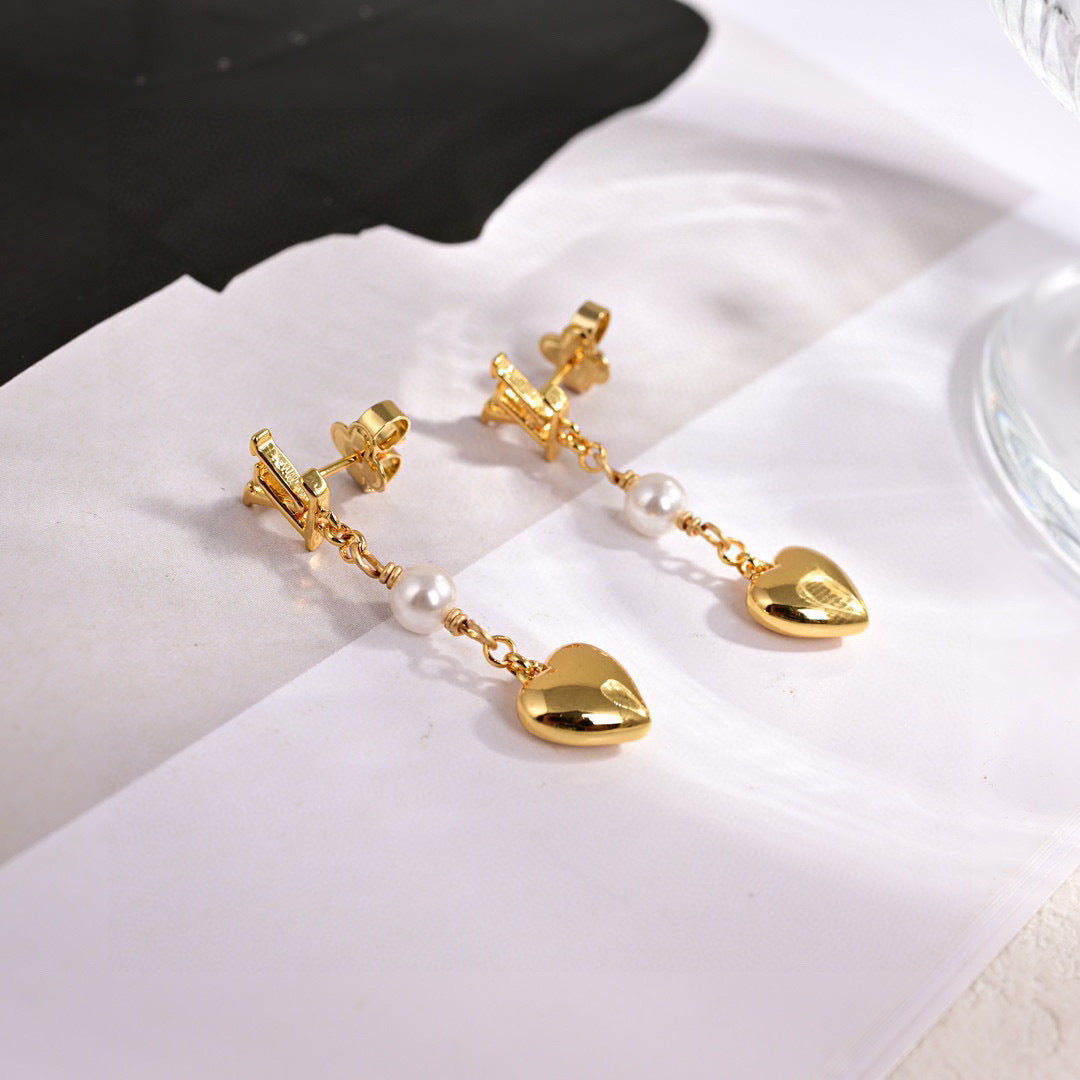 Louis Vuitton Gold-Tone LV and Flower Stud Earrings - album image 6