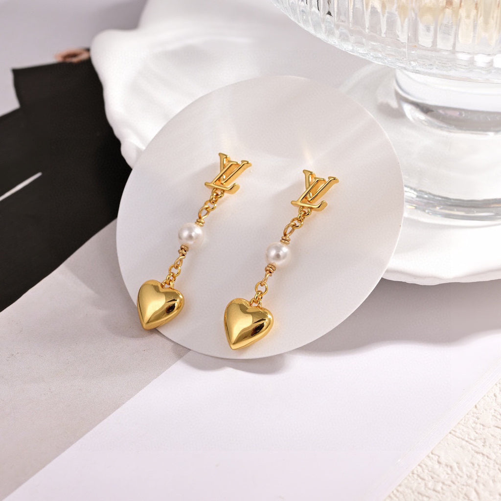 Louis Vuitton Gold-Tone LV and Flower Stud Earrings - album image 7