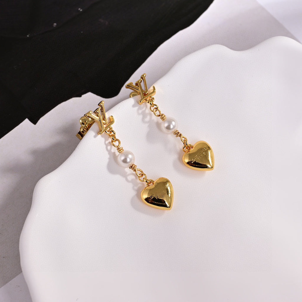 Louis Vuitton Gold-Tone LV and Flower Stud Earrings - album image 4