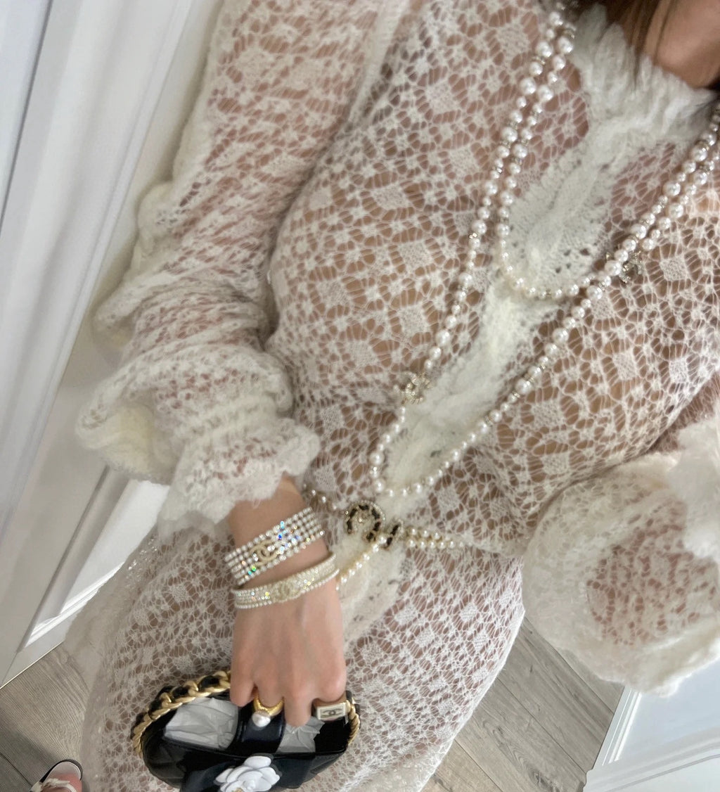 Chanel Silver-Tone Wide Woven Bangle - album image 6