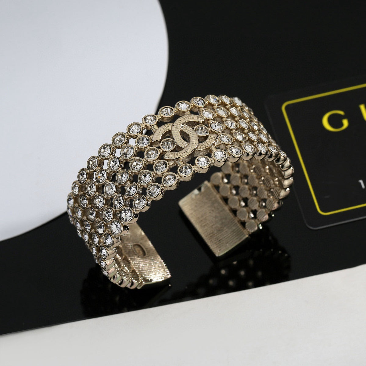 Chanel Silver-Tone Wide Woven Bangle - album image 1