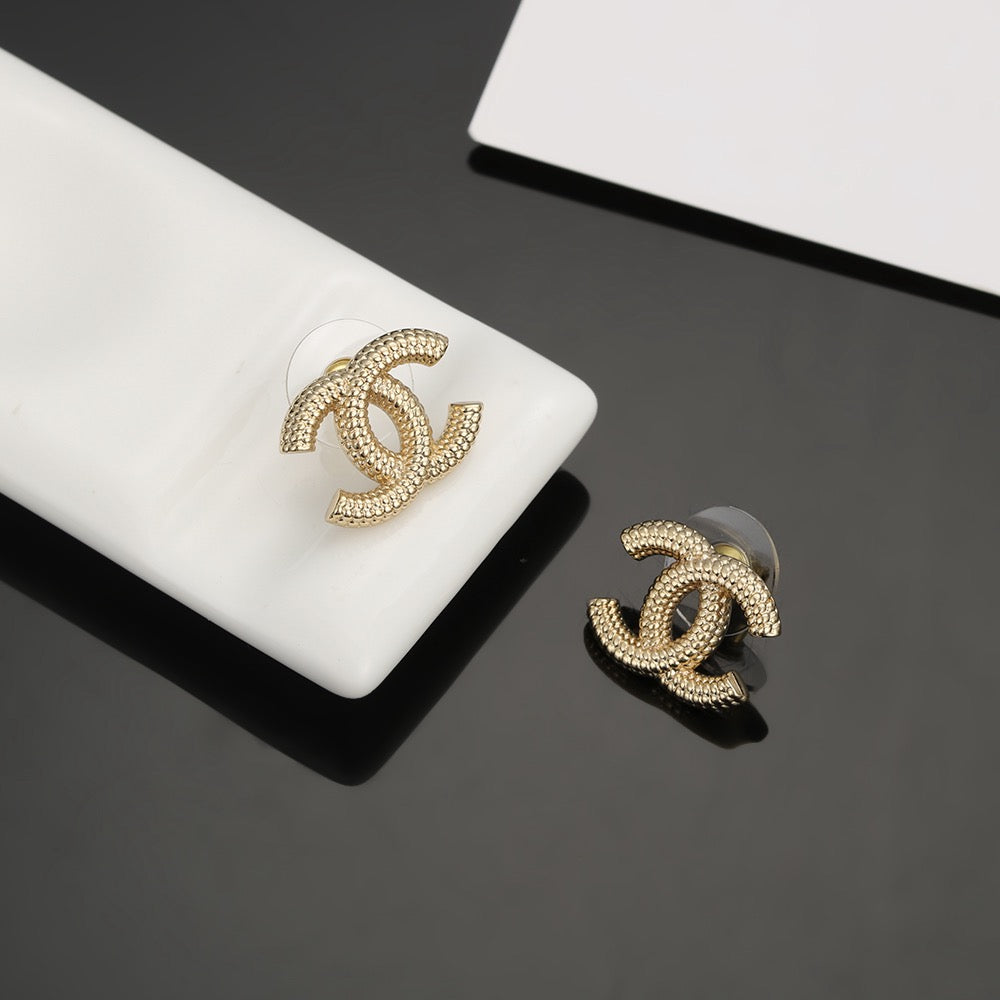 Chanel Gold-Tone Sculptural CC Stud Earrings - album image 6