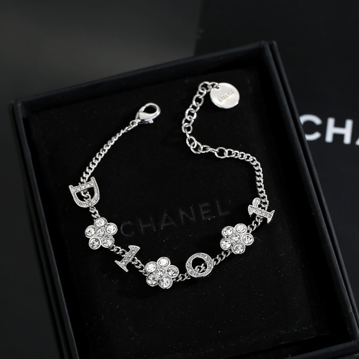 Dior Silver-Tone Crystal Flower Bracelet - product image 5