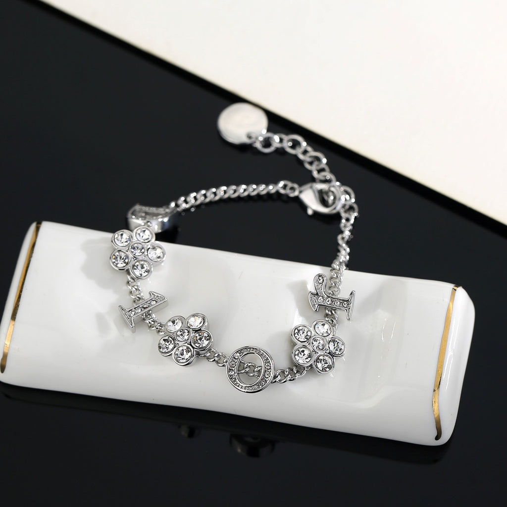 Dior Silver-Tone Crystal Flower Bracelet - product image 7