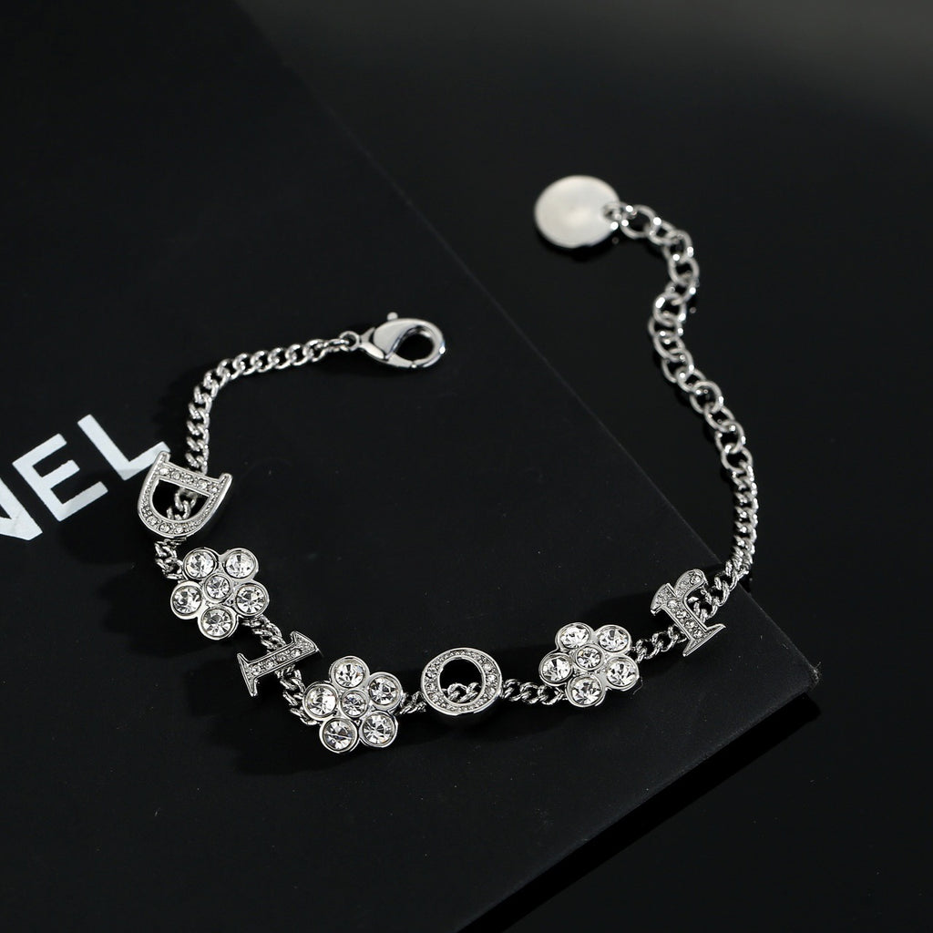 Dior Silver-Tone Crystal Flower Bracelet - product image 4