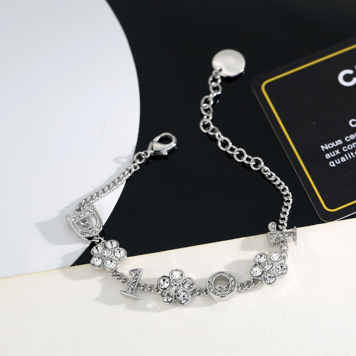 Dior Silver-Tone Crystal Flower Bracelet - product image 3