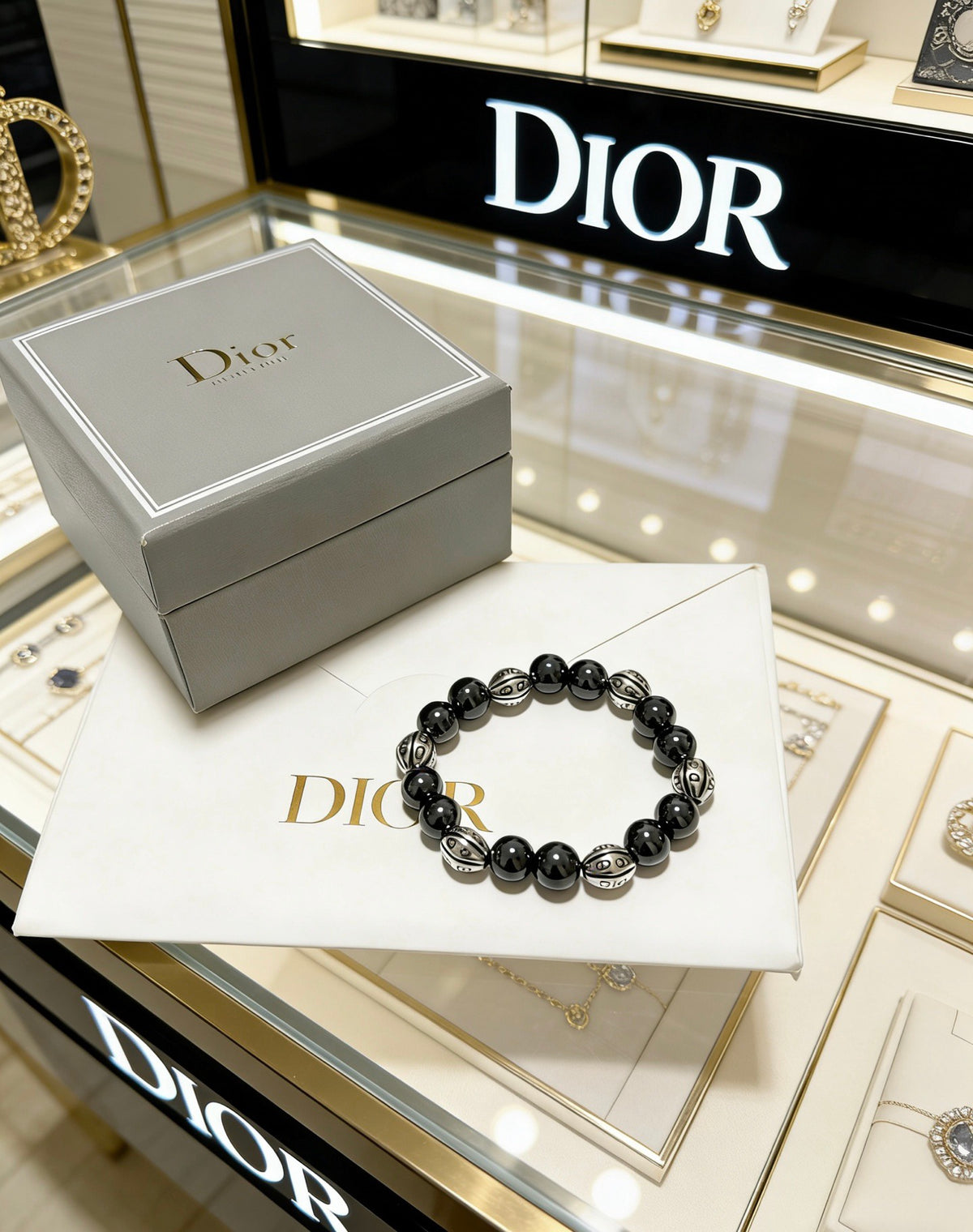 Dior Black Bead Ornamental Bracelet - product image 1