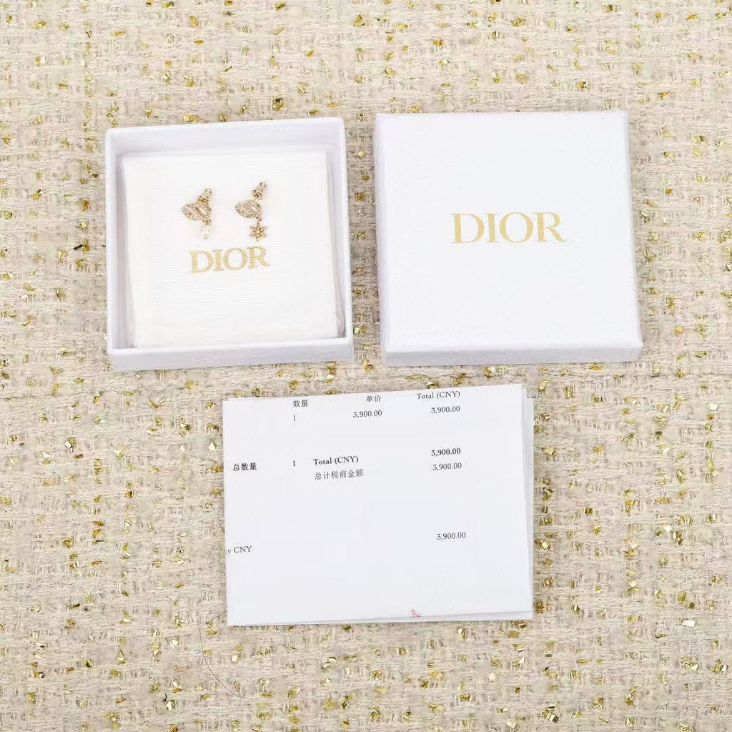 Dior Crystal Heart Drop Earrings - product image 2