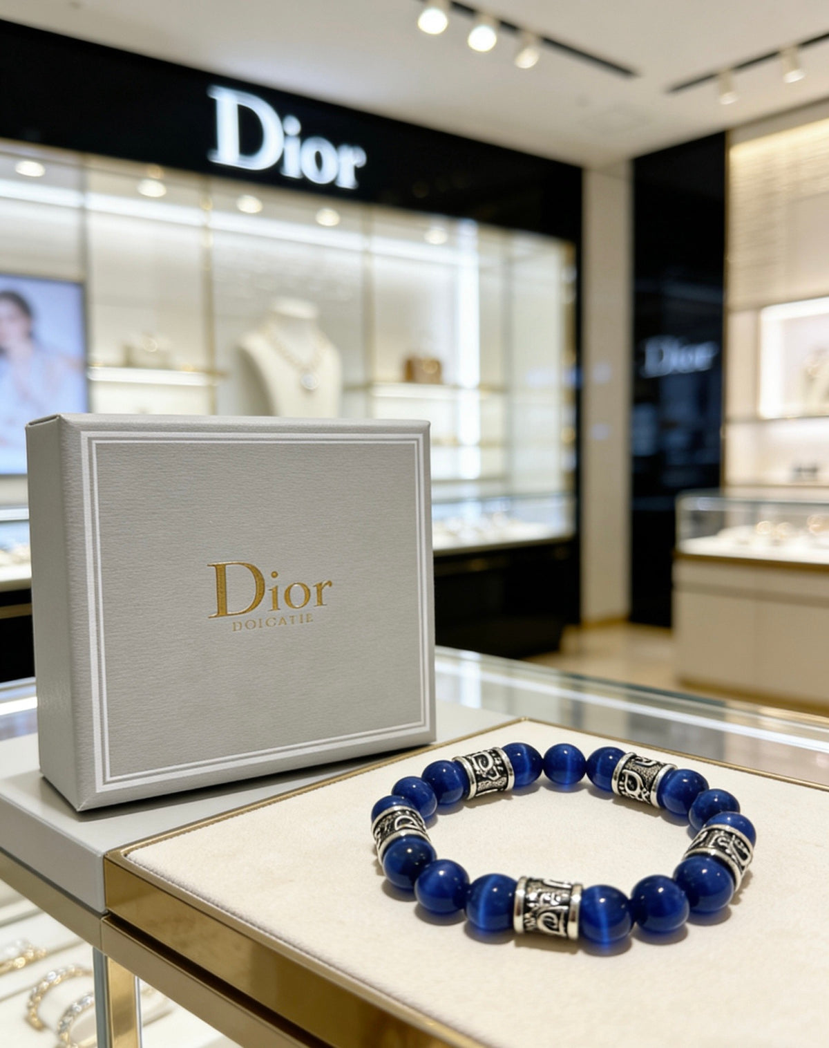 Dior Cobalt Bead Ornamental Bracelet - product image 1
