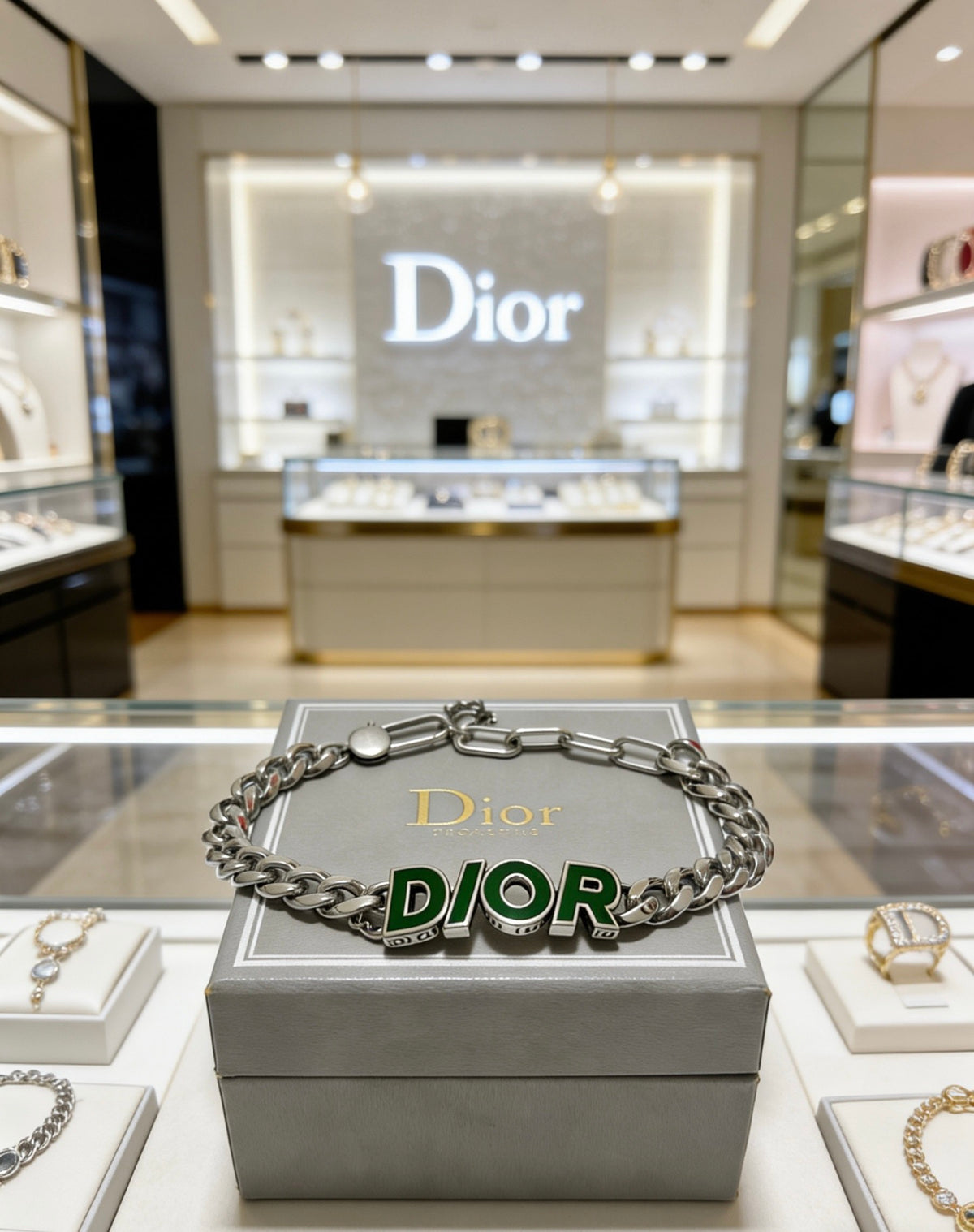 Dior Green Letter Chain Bracelet - product image 2