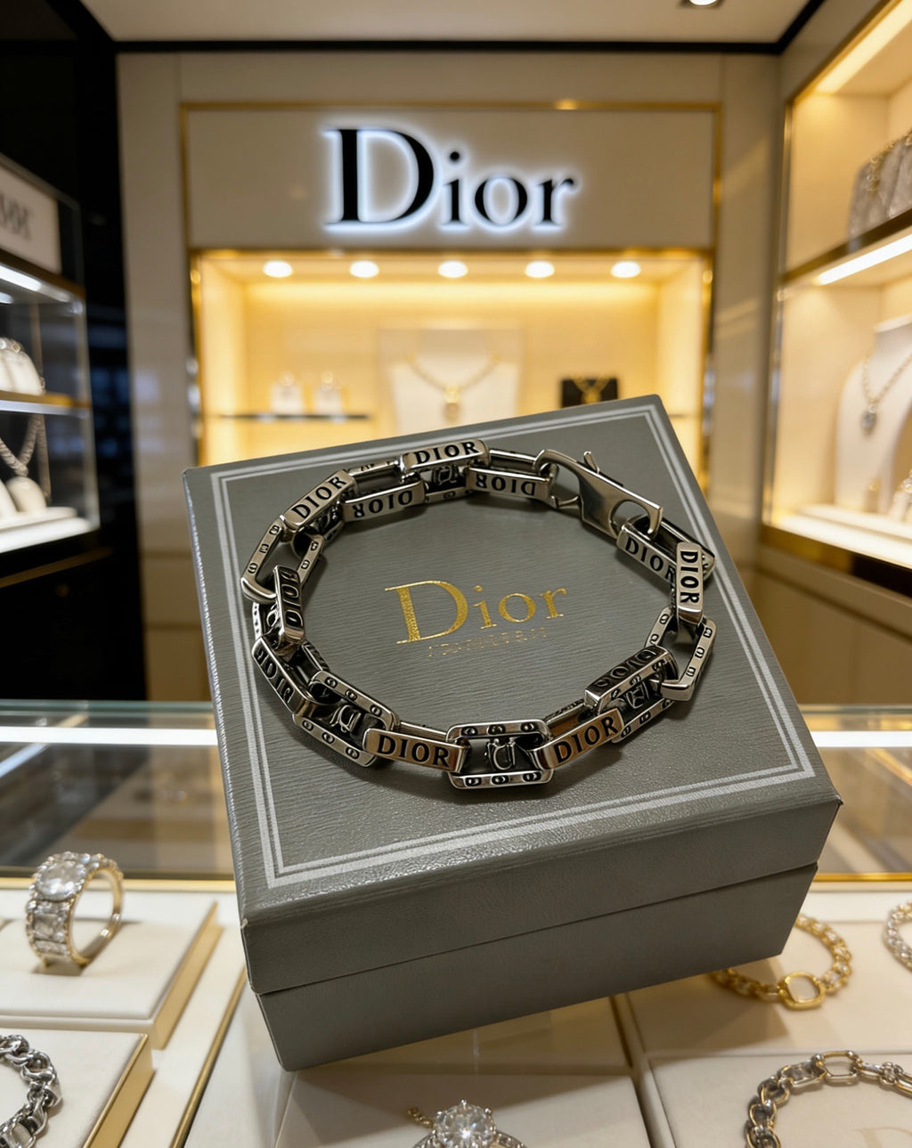 Dior Dark Rectangular-Link Bracelet - product image 1
