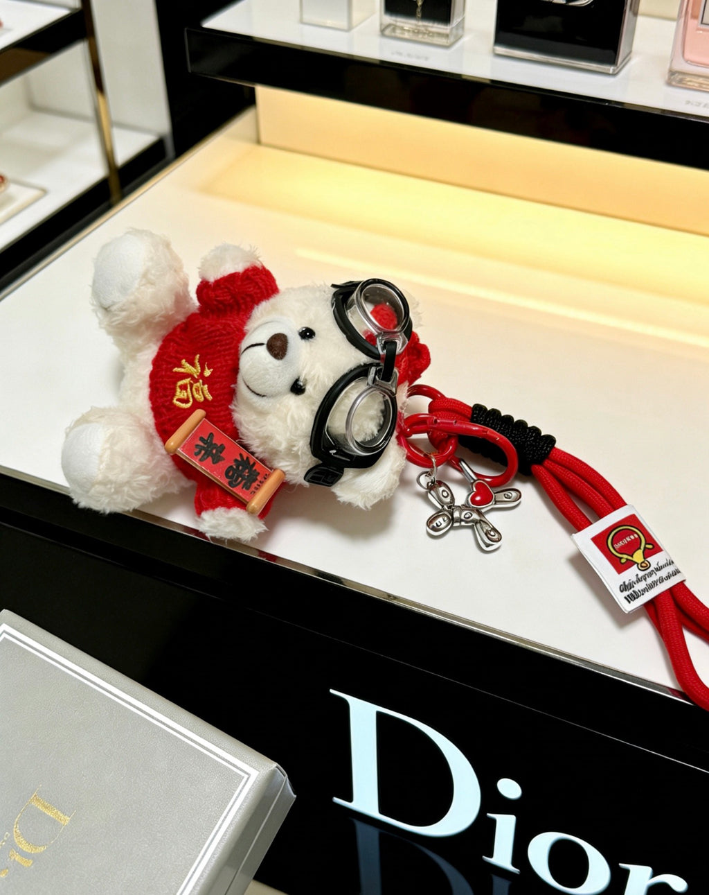 Dior Red-and-White Plush Character Keychain - product image 1