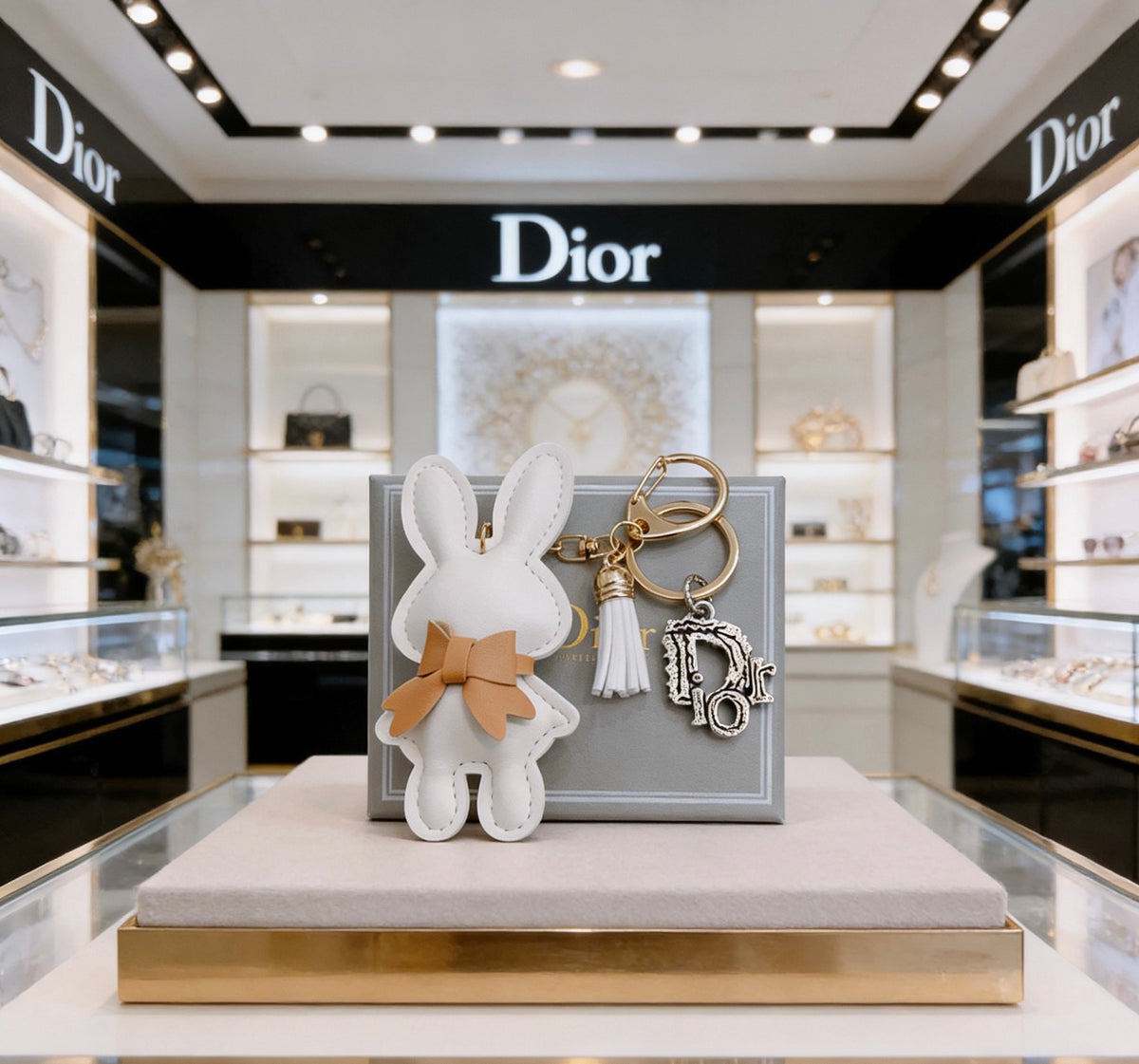 Dior White Rabbit Charm Keychain - product image 4