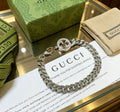 Gucci Silver-Tone Cuban Link Bracelet with G Charm - album image 1