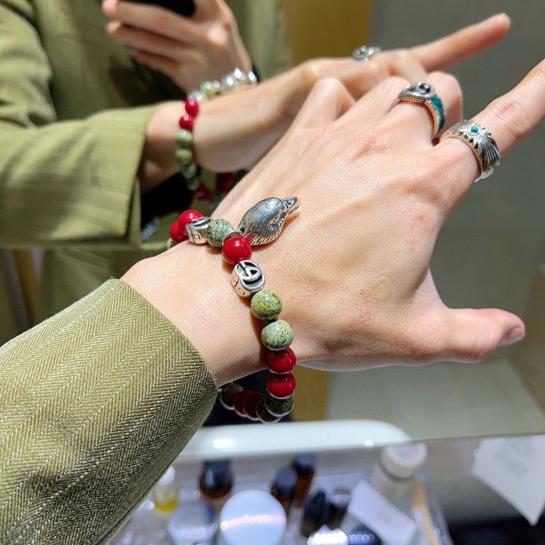 Gucci Anger Forest Interlocking G Crystal Accent Antiqued Bracelet - album image 6
