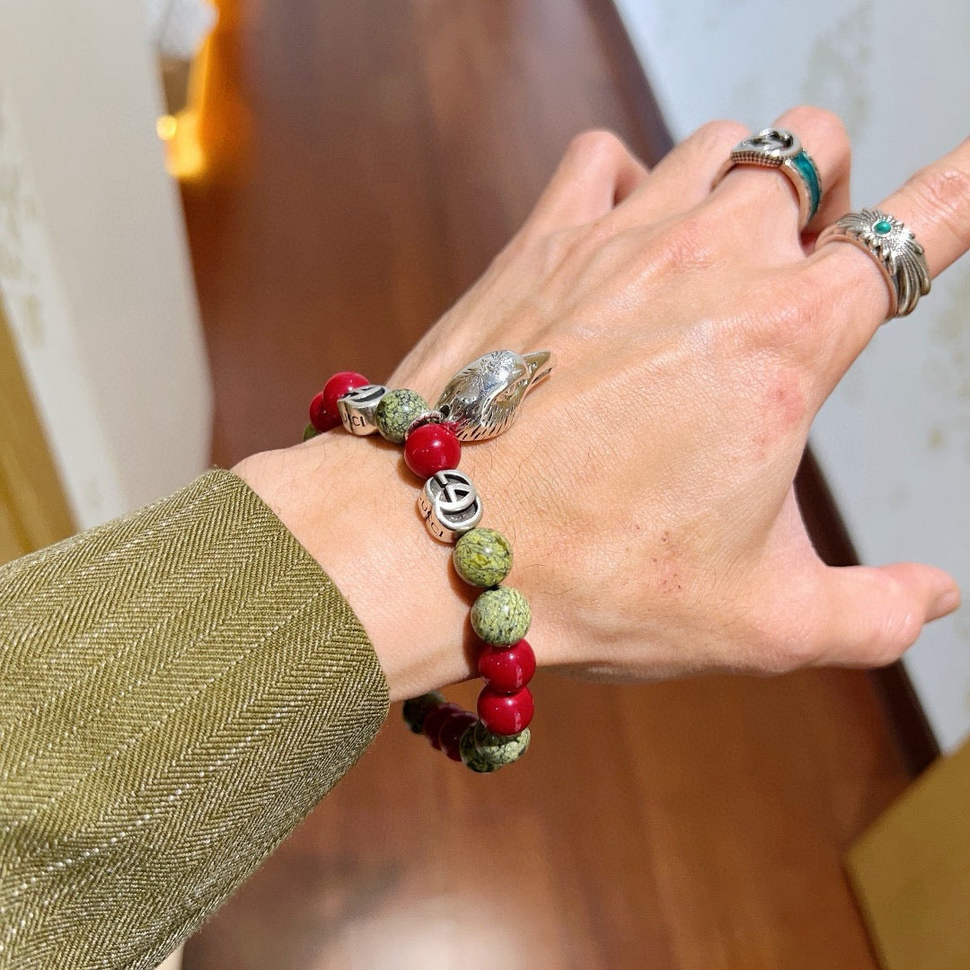 Gucci Anger Forest Interlocking G Crystal Accent Antiqued Bracelet - album image 8