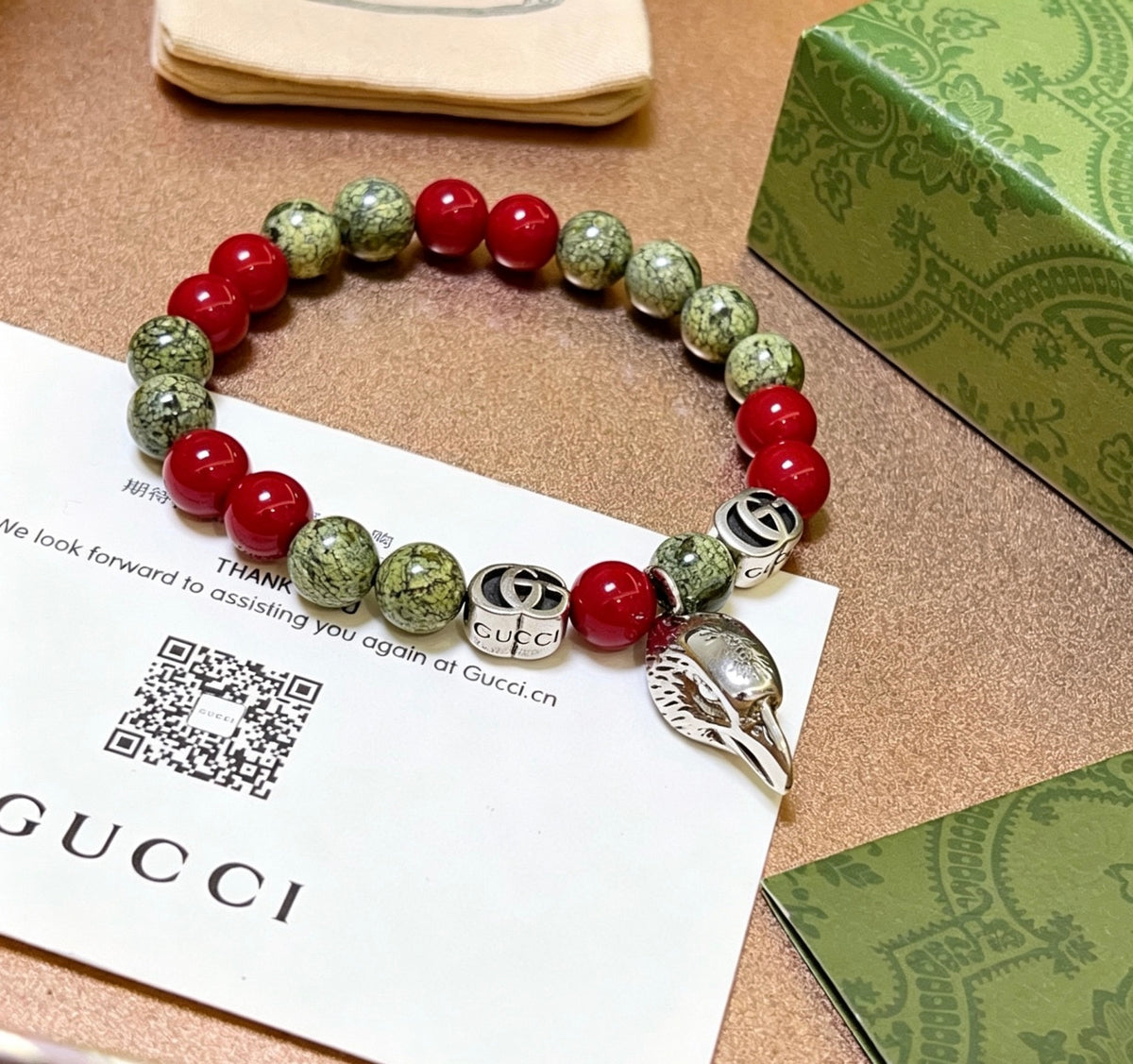 Gucci Anger Forest Interlocking G Crystal Accent Antiqued Bracelet - album image 2