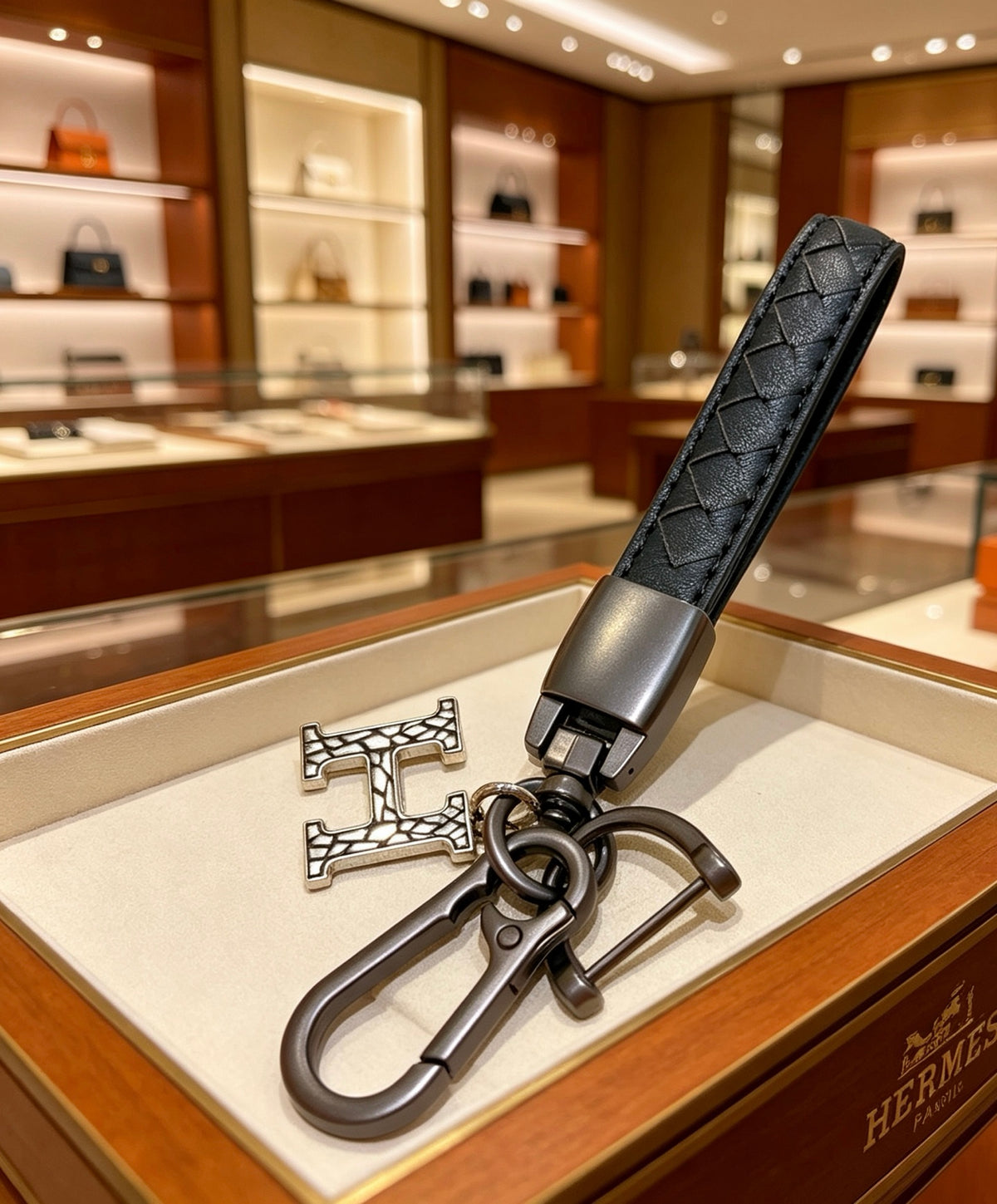 Hermès Black Strap H Keychain - album image 5