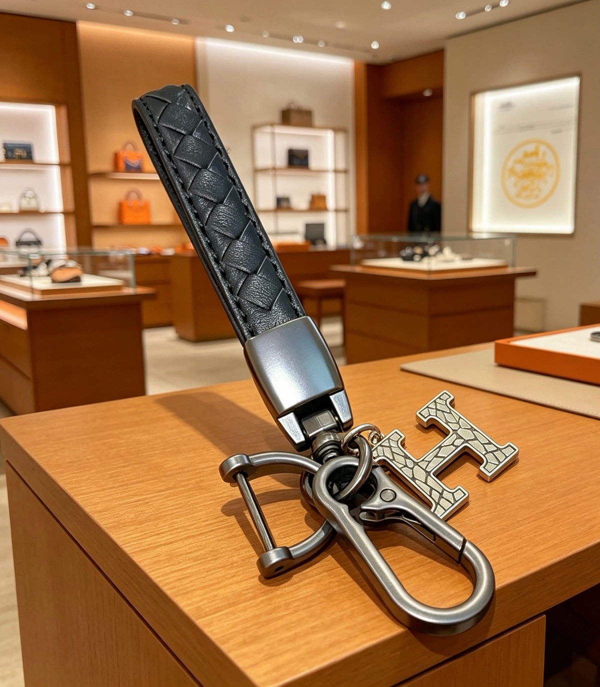 Hermès Black Strap H Keychain - album image 3