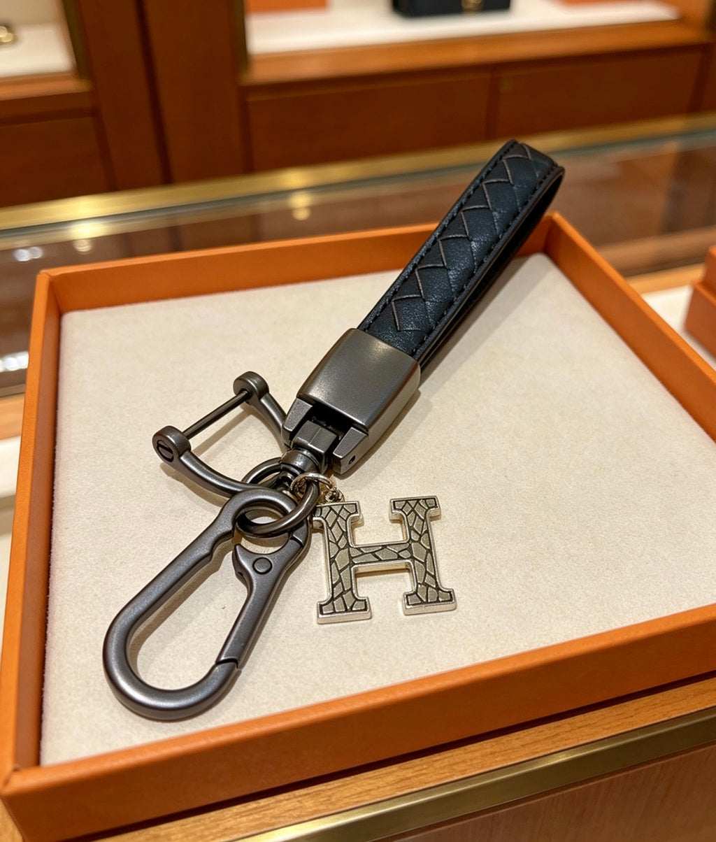 Hermès Black Strap H Keychain - album image 1