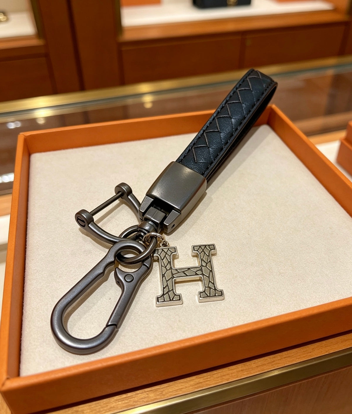 Hermès Black Strap H Keychain - album image 1