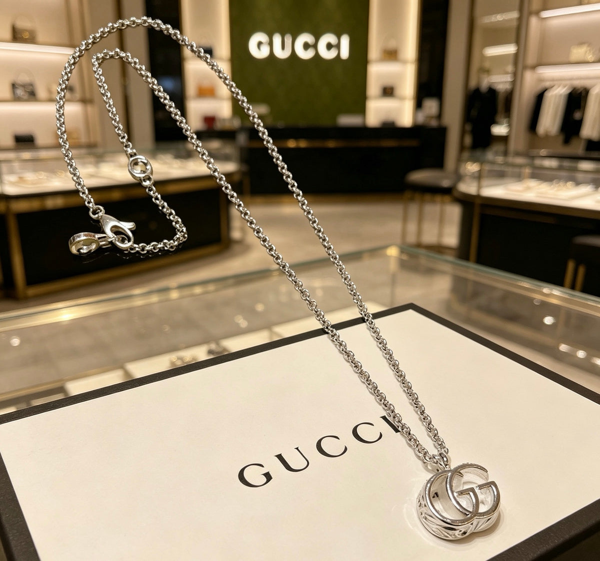 Gucci Anger Forest Interlocking G Antiqued Chain Necklace - album image 5