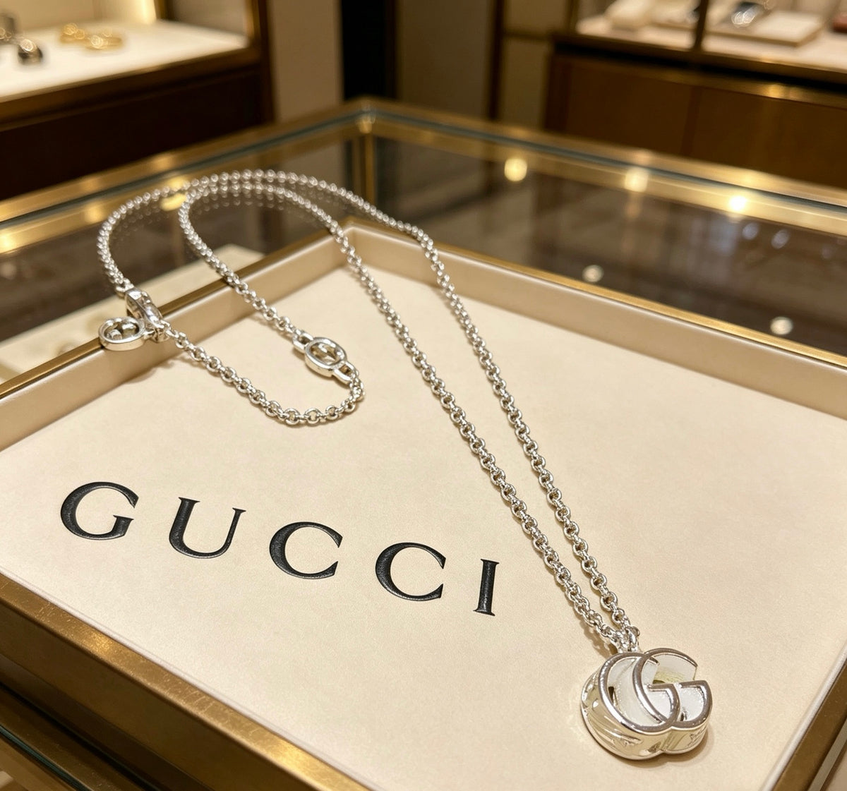 Gucci Anger Forest Interlocking G Antiqued Chain Necklace - album image 8