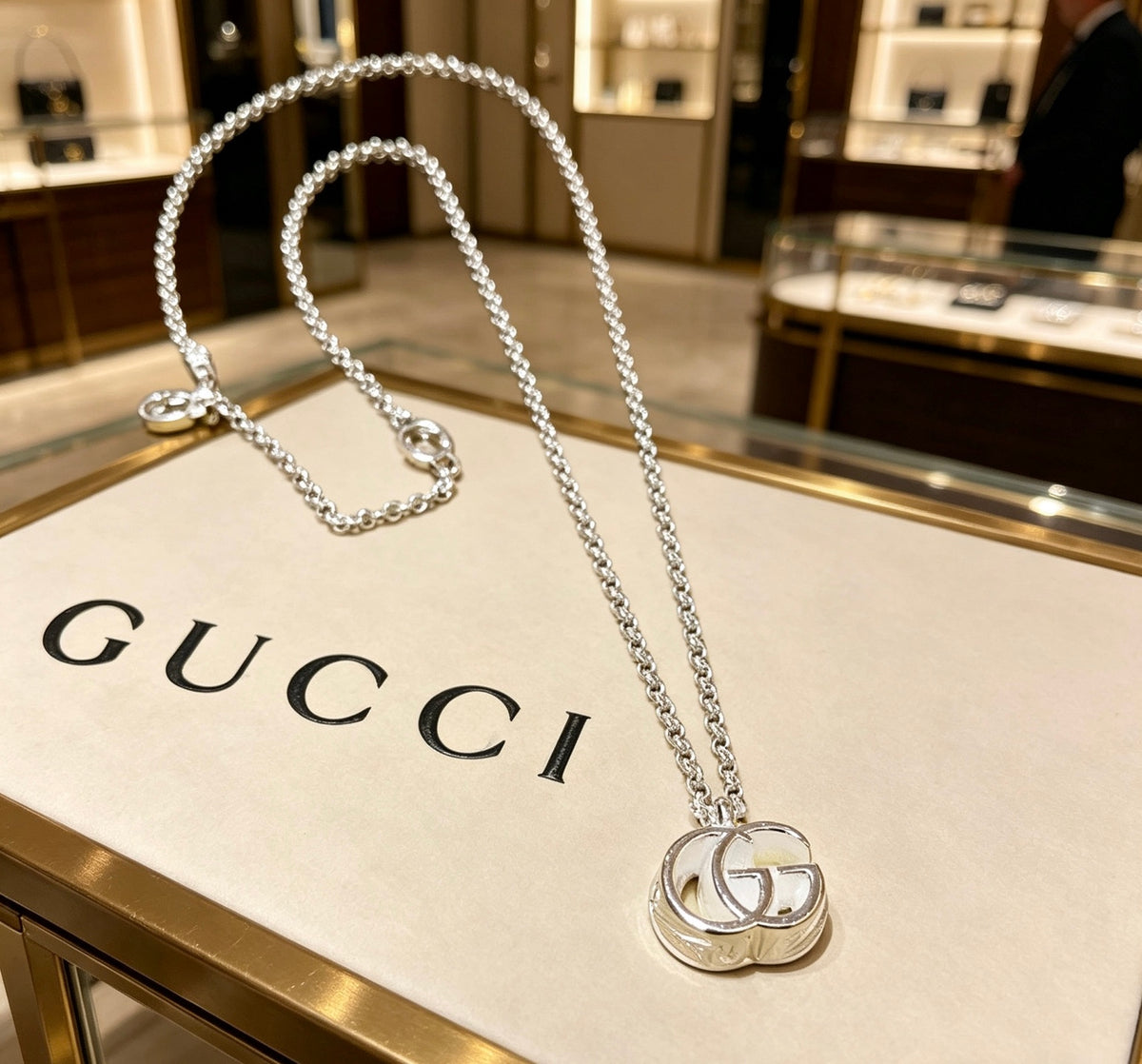 Gucci Anger Forest Interlocking G Antiqued Chain Necklace - album image 1