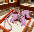 Hermès Lavender Leather Horse Bag Charm - album image 1